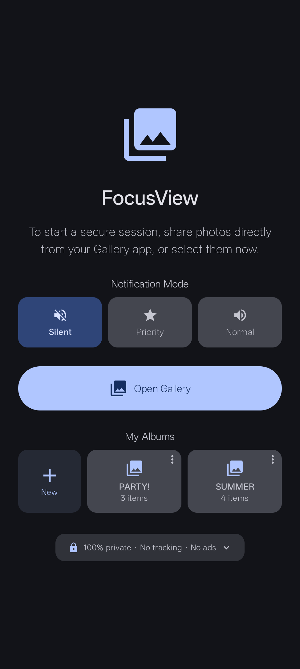 FocusView Main Screen